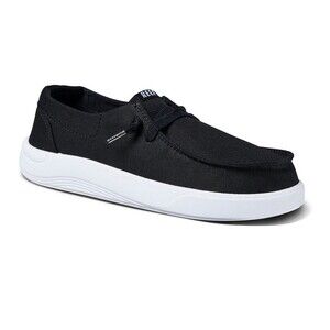 Reef Kid's Black Breakwater Boat Shoes 6M Slip On  Canvas